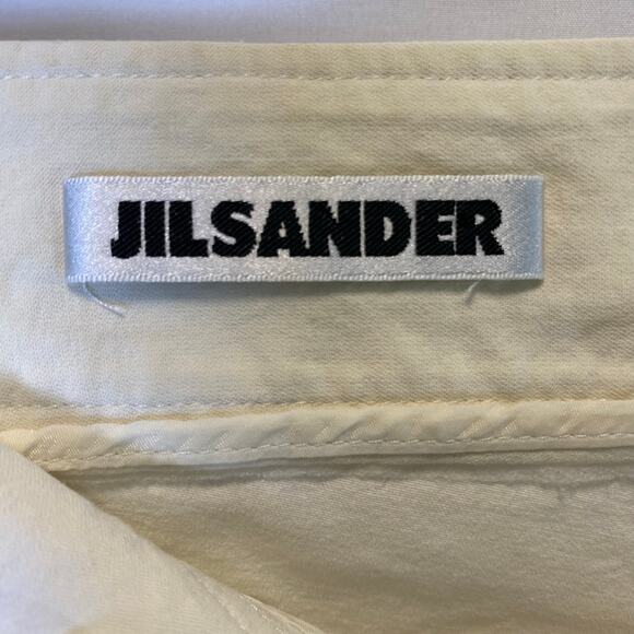 Jil Sander Womens Dress Pants Trousers Cream Wide Leg Buckle Sides Career Work - Picture 4 of 14